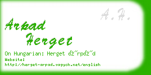 arpad herget business card